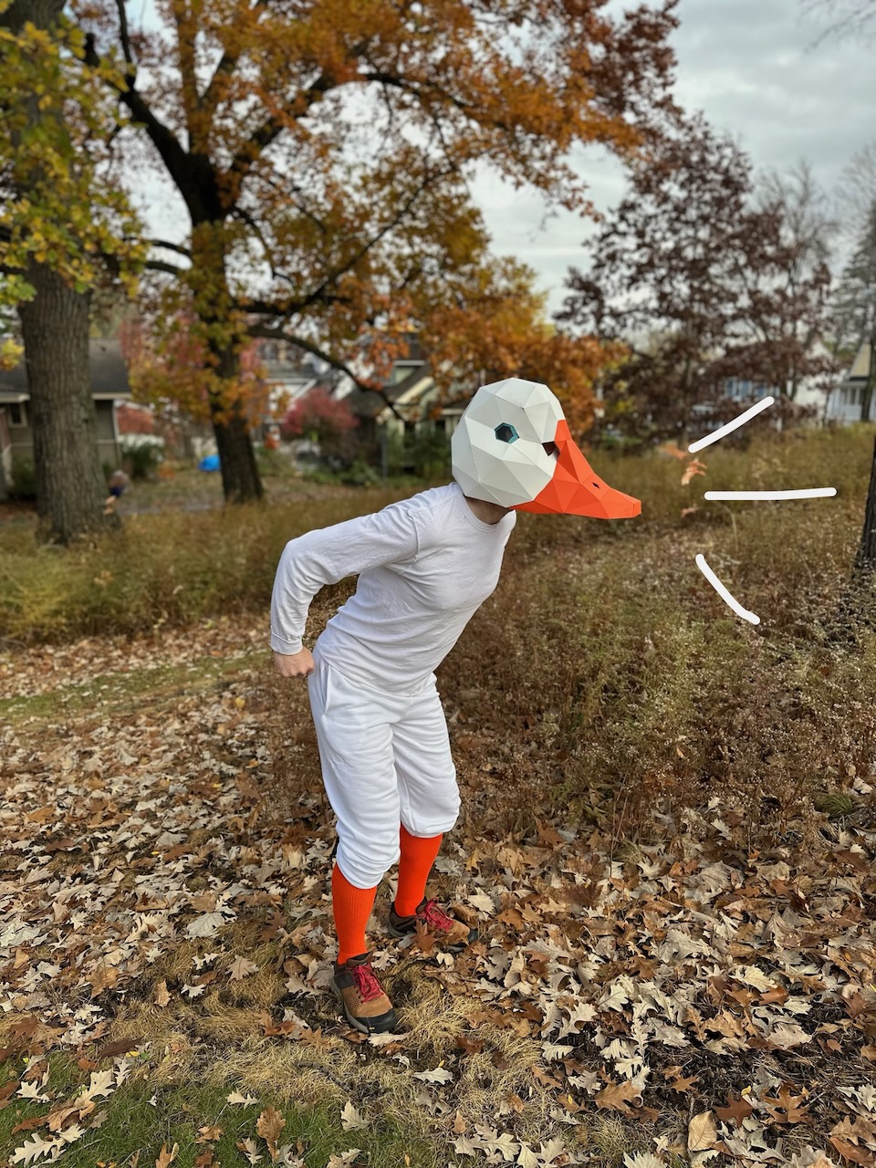 Adam in a silly goose photo.